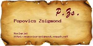 Popovics Zsigmond névjegykártya